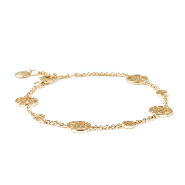 RACHEL GALLEY Shimmer Collection - Yellow Gold Overlay Sterling Silver Bracelet (Size 8 with Extender), Silver Wt 5.20 Gms