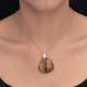Tigers Eye Heart Pendant in Platinum Overlay Sterling Silver 44.70 Ct.