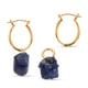 2 Piece Set - Masoala Sapphire (FF) Pendant and Detachable Hoop Earrings with Clasp in 14K Gold Overlay Sterling Silver 12.20 Ct.