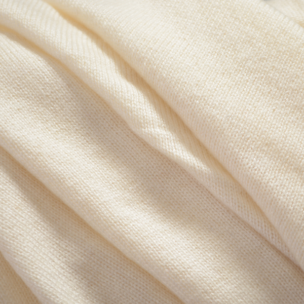Limited Available - 100%  Cashmere Pashmina Wool Poncho - Cream  (Free Size)