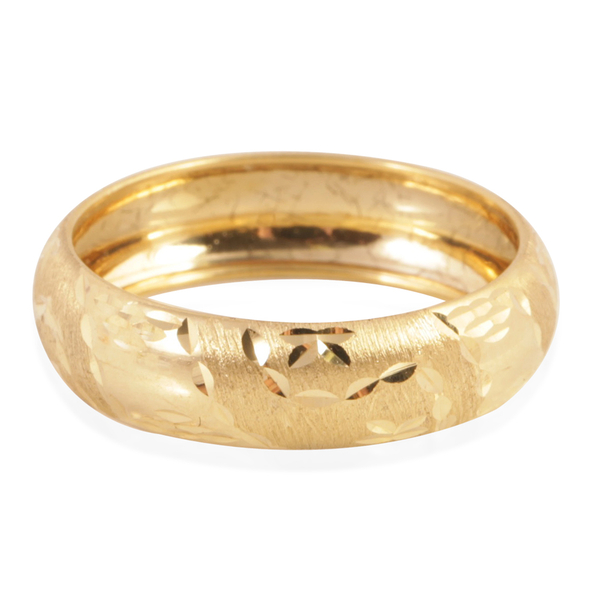 Royal Bali Collection 9K Yellow Gold Diamond Cut Band Ring
