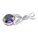 Sajen Silver ILLUMINATION Collection - Agate and Doublet Quartz Pendant in Sterling Silver 30.00 Ct