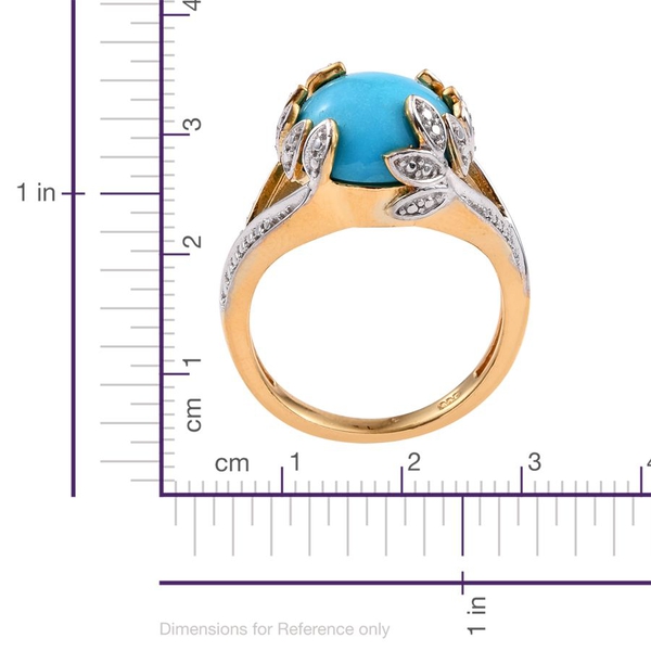 Arizona Sleeping Beauty Turquoise (Rnd) Solitaire Ring in 14K Gold Overlay Sterling Silver 5.000 Ct.