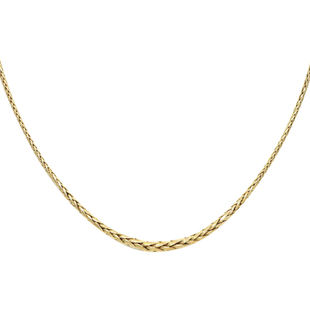 9K Yellow Gold Spiga Necklace (Size - 20) With Spring Ring Clasp, Gold Wt. 3.60 Gms
