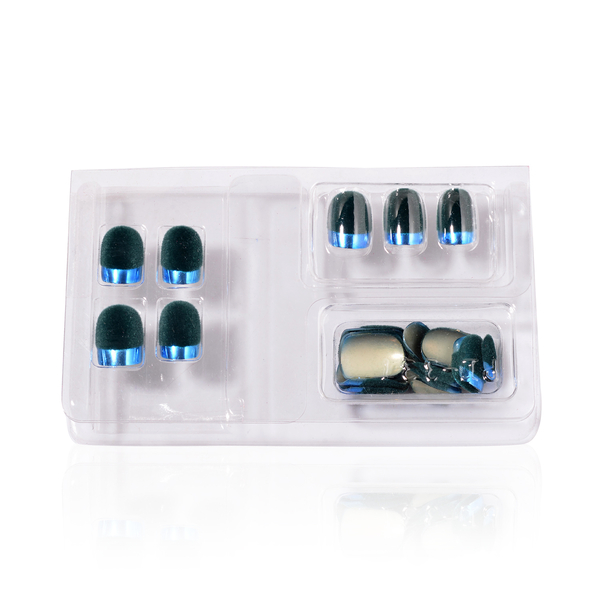 Blue Colour Artificial Nails