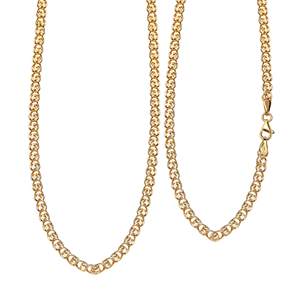 One Time Close Out Deal- Italian Made- 9K Yellow Gold Diamond Cut Necklace (Size - 23.5) with Lobster Clasp, Gold Wt. 4.60 Gms