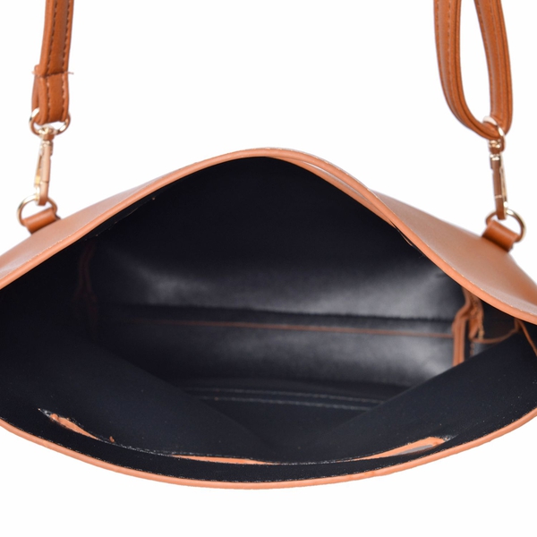 Celia Tan Shoulder Bag with Adjustable and Removable Shoulder Strap (Size 26x20x17x7 Cm)