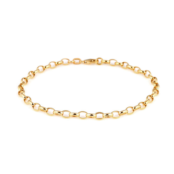 Hatton Garden Close Out 9K Yellow Gold Oval Belcher Bracelet (Size 7.5