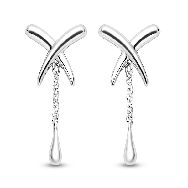 LucyQ Kiss Collection - Rhodium Overlay Sterling Silver Earrings (With Push Back)