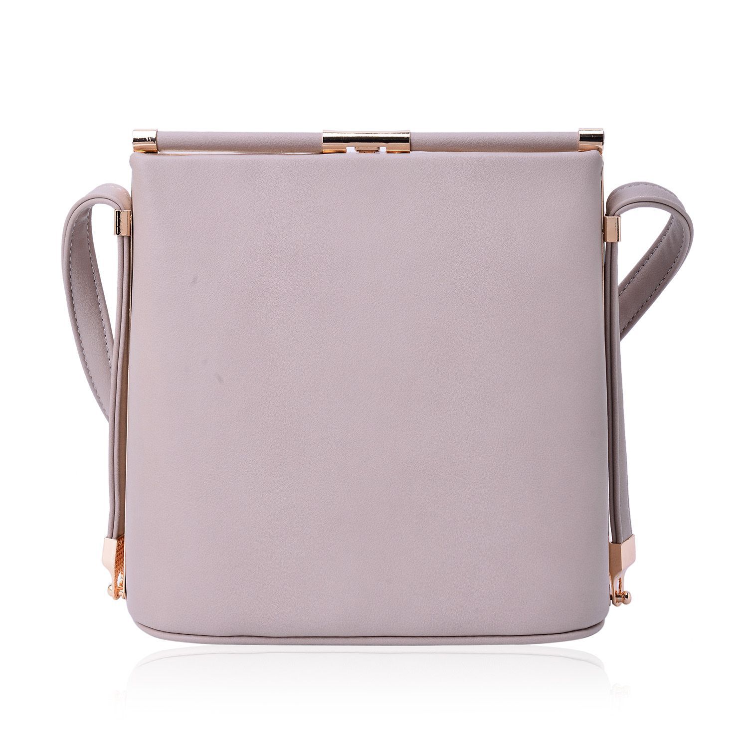 Laser Cut Floral Pattern Cream Colour Clutch Bag With Unique Adjustable Strap (Size 20x20x15 Cm)