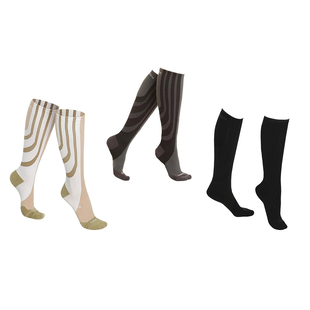 Doorbuster Deal - SANKOM SWITZERLAND Set of 3 - Patent Socks - Grey, Black and White Colour