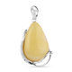 Butterscotch Amber Pendant in Rhodium Overlay Sterling Silver, Silver Wt. 10.60 Gms