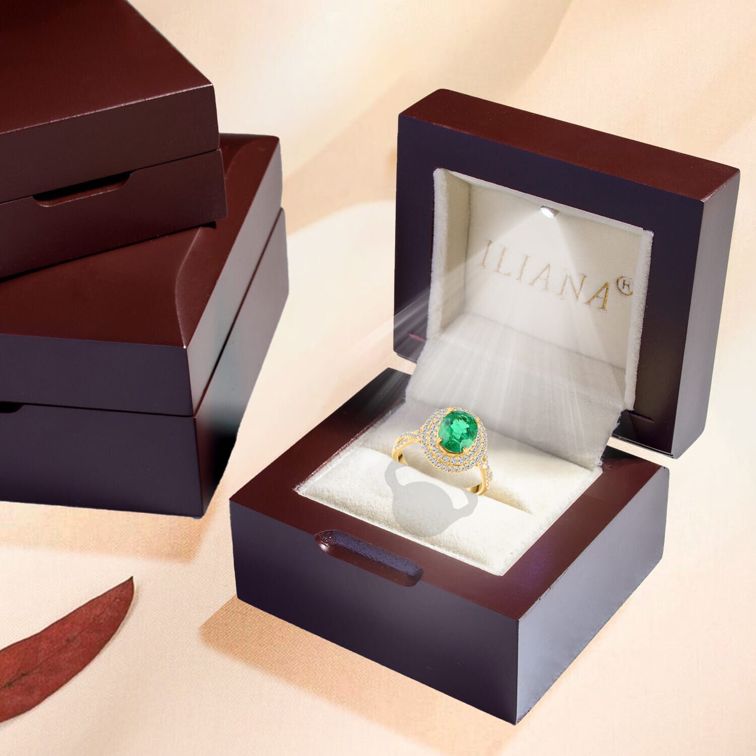14K Yellow Gold  AAA  Zambian Emerald, White Diamond SI Ring 2.33 ct,  Gold Wt. 3.93 Gms  2.330  Ct.