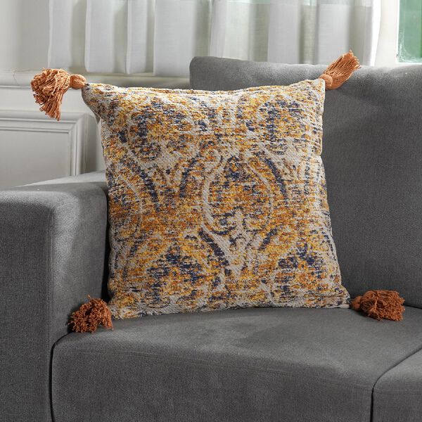 Jacquard Woven Cushion Cover (Size 45X45 Cm) Mustard 6286028 TJC