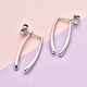 LUCYQ Texture Drop Collection - Rhodium Overlay Sterling Silver Dangling Detachable Earrings (with Push Back )