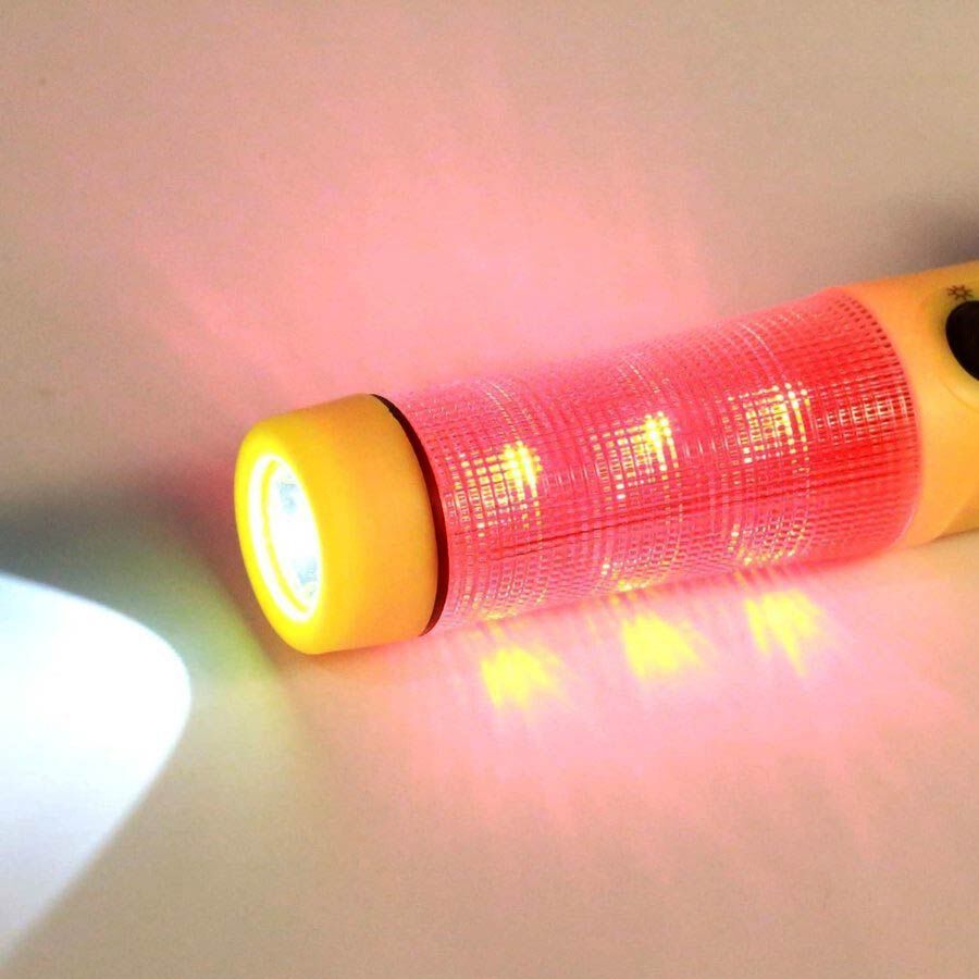 Yellow and Black Colour Multi Functional Hammer with LED Flashlight (Size 19.30X6.98X3.98 Cm)