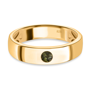 Green Tourmaline Ring in 14K Gold Overlay Sterling Silver