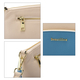 Womens Genuine Leather Crossbody Bag with Shoulder Strap (Size 26x15x8Cm) - Blue and Off White