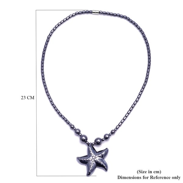 Hematite Starfish Beads Necklace (Size - 20) 264.00 Ct