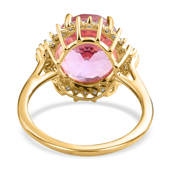 9K Rose Gold Martha Rocha Kunzite and Diamond Ring 6.45 Ct.