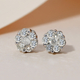 9K White Gold SGL Certified Diamond (I3/ G-H) Cluster Earrings (With Push Back) 0.25 Ct.