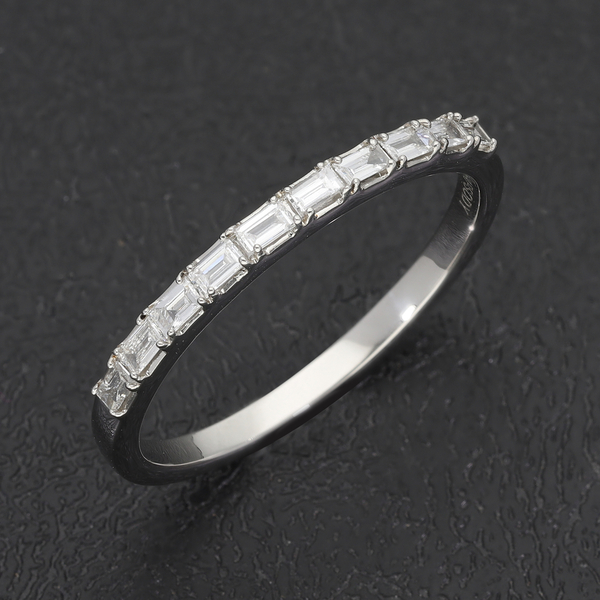 RHAPSODY 950 Platinum IGI Certified Diamond (VS- E-F) Half Eternity Band Ring 0.330 Ct.