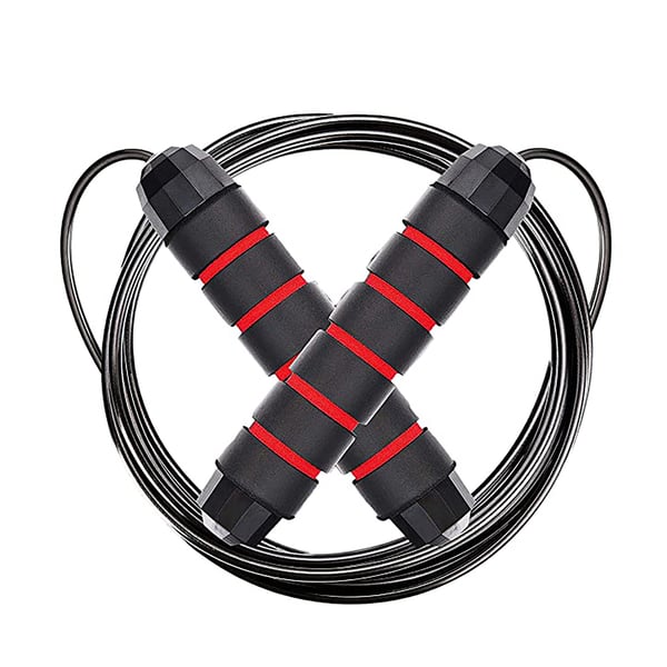 Memory Foam Adjustable Jump Rope - Black and Red