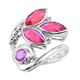 Sajen Silver CULTURAL FLAIR Collection - Volcano Rainbow Doublet Quartz Bypass Ring in Sterling Silver 2.08 Ct.