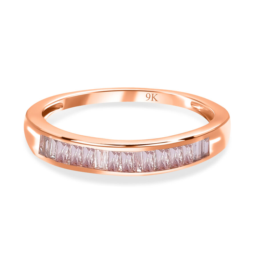 9K Rose Gold SGL Certified Natural Pink Diamond Half Eternity Band Ring 0.50 Ct