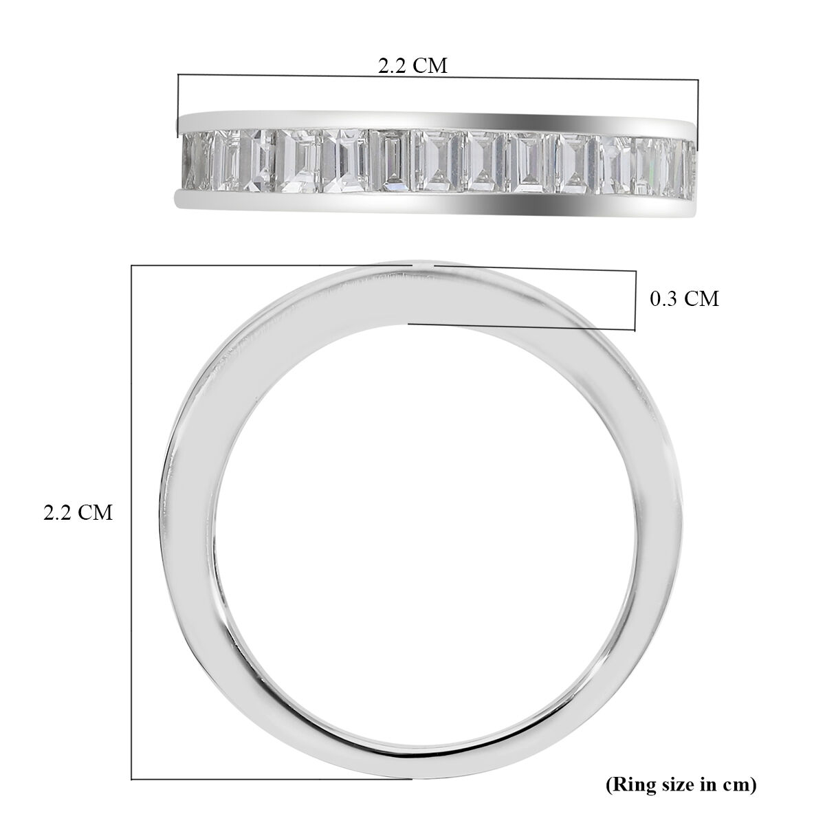 RHAPSODY 950 Platinum IGI Certified Diamond (VS-E-F) Half Eternity Ring 1.00 Ct.