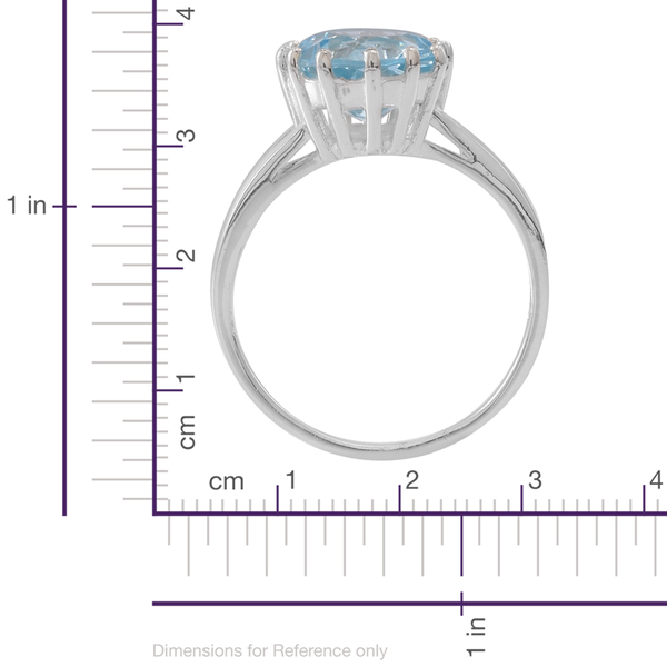 Sky Blue Topaz (Rnd) Solitaire Ring in Sterling Silver 4.500 Ct.