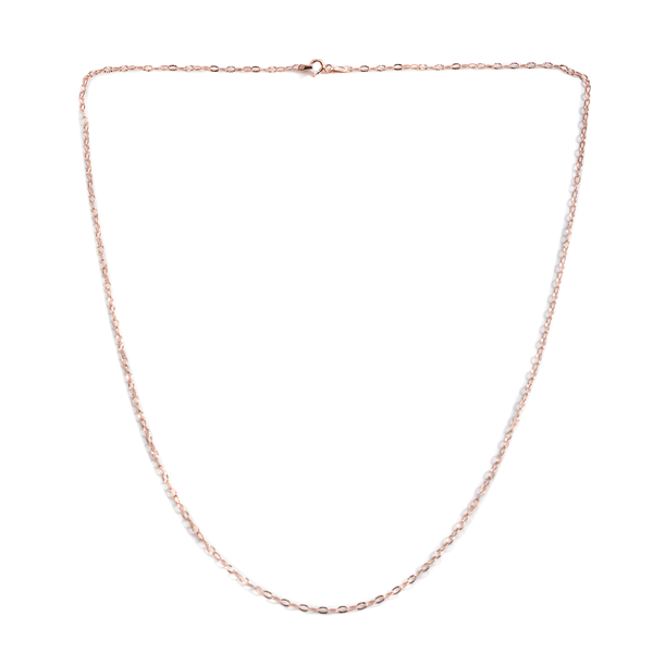 JCK Vegas Collection Rose Gold Overlay Sterling Silver Mariner Chain (Size 24)