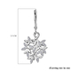 Moissanite Leaf Dangling Earrings ( With Lever Back) in Rhodium Overlay Sterling Silver
