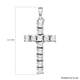 Diamond Cross Pendant in Platinum Overlay Sterling Silver
