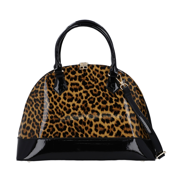 Leopard Pattern Tote Bag with Handle Drop and Shoulder Strap