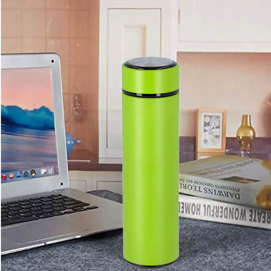 Hot and Cold Flask with Tea Infuser (Size 23x6cm - 500ml) - Neon Green
