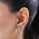 Socoto Emerald Hoop Earrings in Platinum Overlay Sterling Silver 1.27 Ct.
