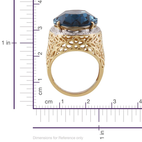 Lustro Stella  - Montana Crystal (Ovl) Ring in ION Plated 18K Yellow Gold Bond 26.500 Ct.