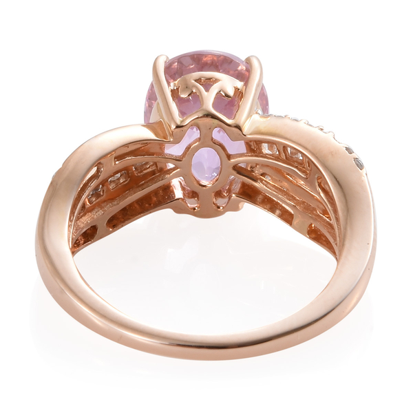 9K Rose Gold Kunzite (Ovl 3.75 Ct), Diamond Ring 4.000 Ct.