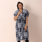 JOVIE Printed Long Top with Ruffles Sleeves (Size 80x93cm) - Navy and Multi