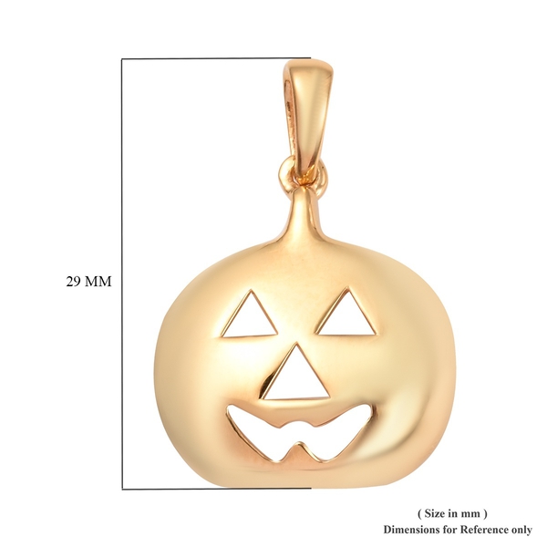 14K Gold Overlay Sterling Silver Devil Pumpkin Pendant, Silver wt 3.69 Gms