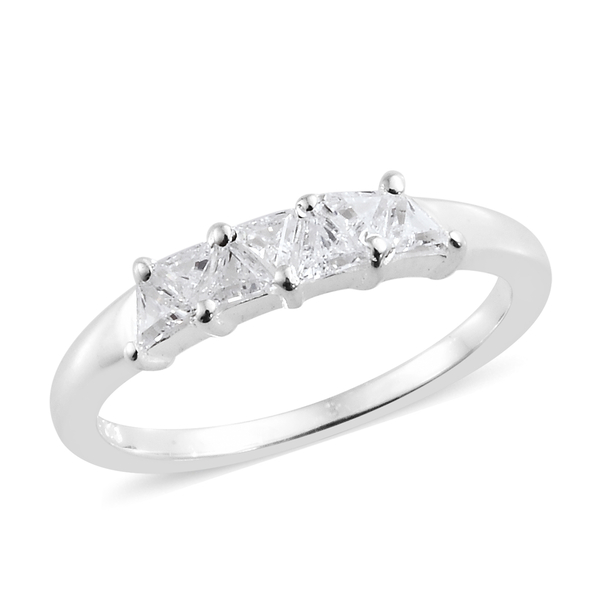 Lustro Stella Made with Finest CZ Band Ring in Sterling Silver
