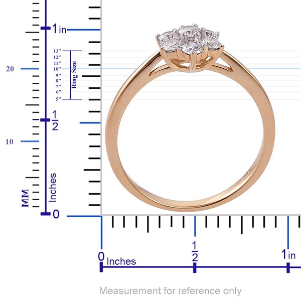 ILIANA 18K Y Gold IGI Certified Diamond (Rnd) (F-G/ SI) 7 Stone Floral Ring 0.500 Ct.