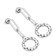 RACHEL GALLEY Allegro Collection - Rhodium Overlay Sterling Silver Circle Paperclip Earrings (With Push Back)