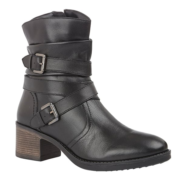 Lotus Black Leather Iowa Ankle Boots (Size 3)
