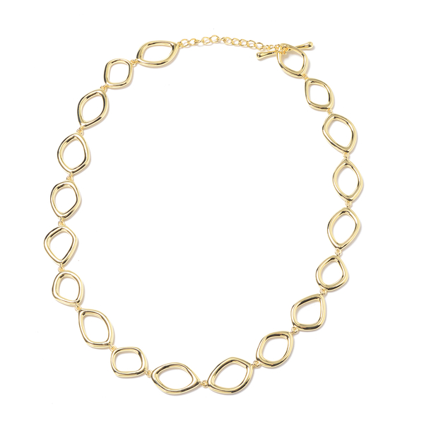 LucyQ Fluid Design Collar Necklace in Yellow Gold Plated Sterling Silver 49.55 Grams 20 Inch