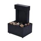 Mini Water Fountain with LED Light (Option 1) - Black (Size - 11x9x17 cm)