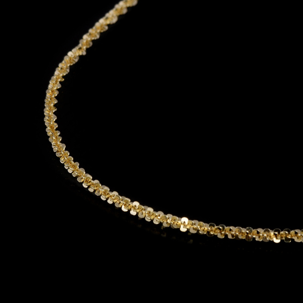 One Time Close Out Deal Italian Made Yellow Gold Overlay Sterling Silver Rock Chain (Size 30) with Lobster Clasp