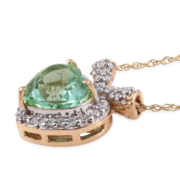 ILIANA 18K Y Gold Boyaca Colombian Emerald (Hrt 1.80 Ct), Diamond Necklace (Size 18) 2.000 Ct.