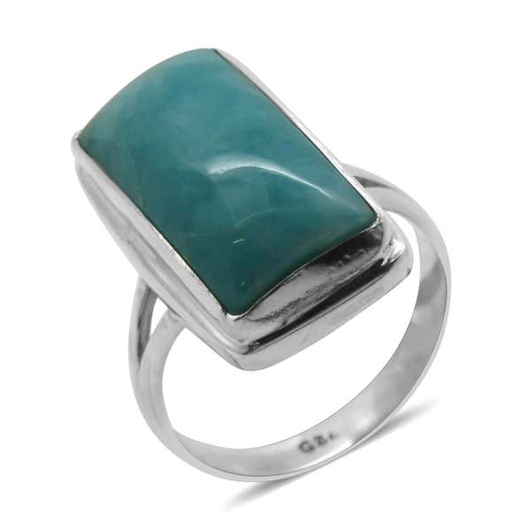 Royal Bali Collection Larimar (Bgt) Solitaire Ring in Sterling Silver 8.970 Ct.